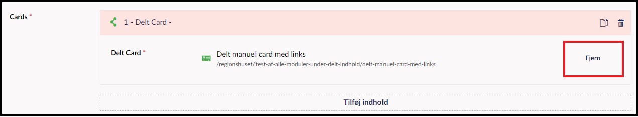 Klik fjern for at udskifte