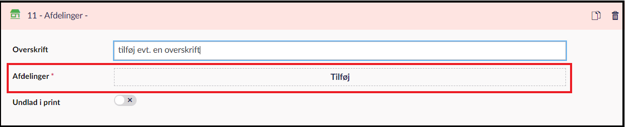 Tilføj afdeling
