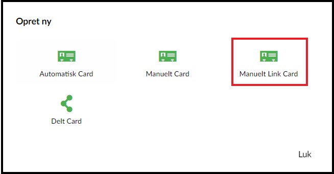 Manuelt linkcard