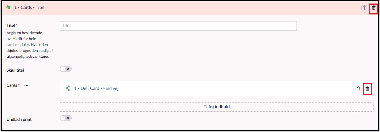 Klik på skraldespandsikonet