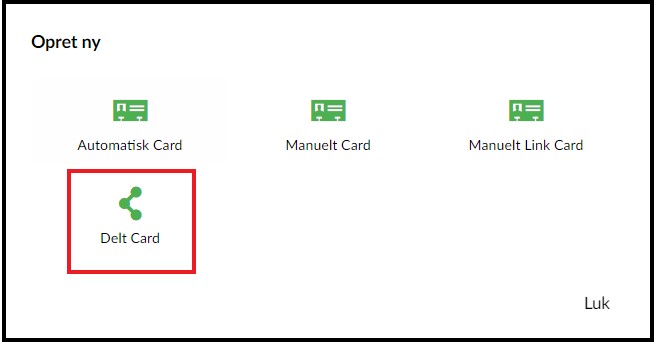Delt card