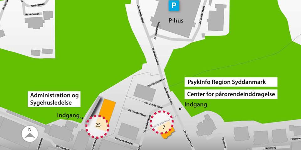 Oversigtskort over Administration og sygehusledelsen, Sygehus Lillebælt