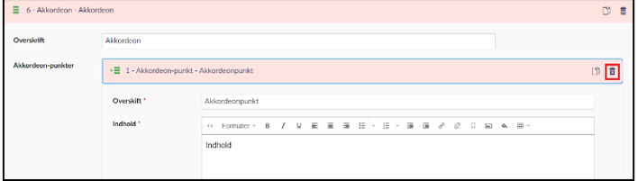 Slet akkordeonpunkt