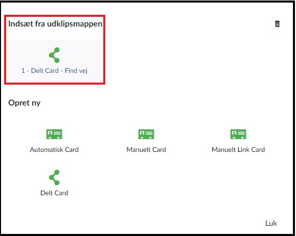 Cards i udklipsholderen