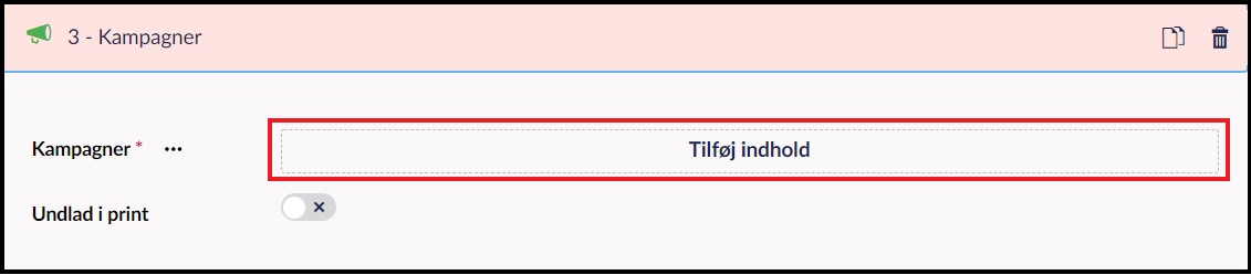 Tilføj indhold kampagner