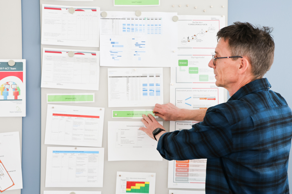 Klaus Müller-Nielsen bruger tavler flittigt som overbliksredskab i ledelsesopgaven